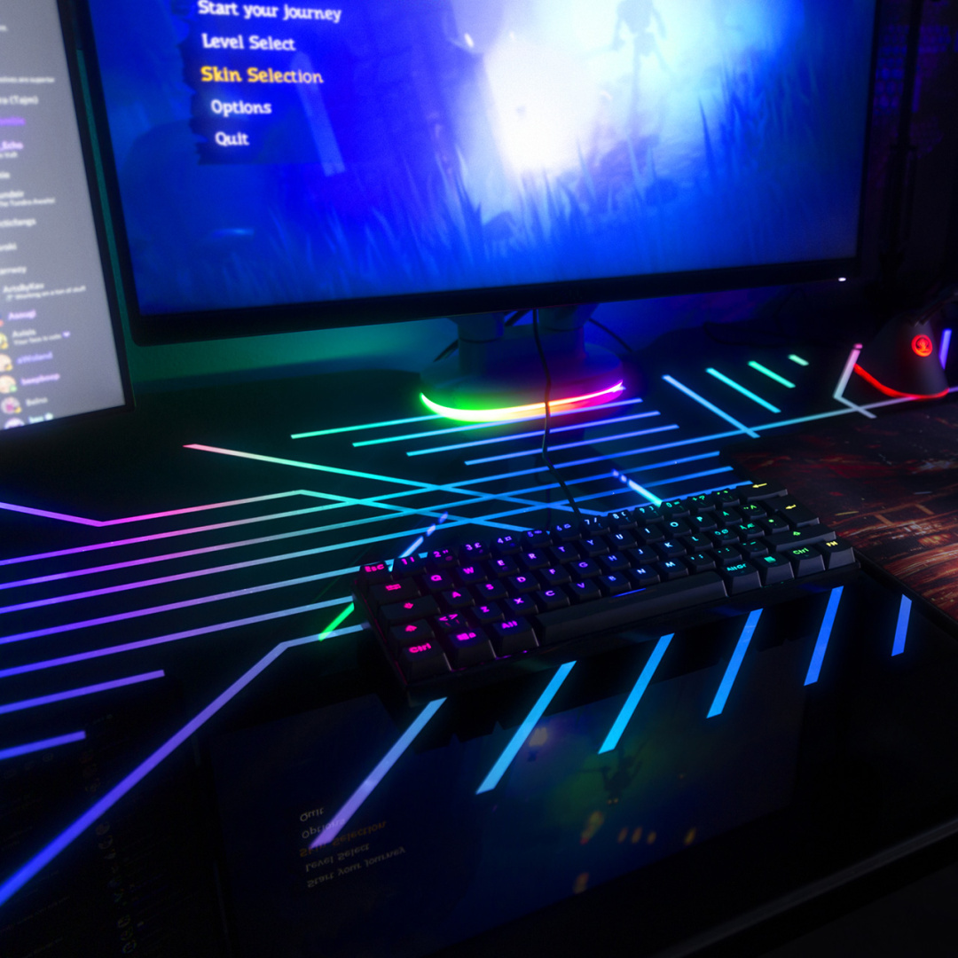 ivory Biurko gamingowe podświetlane RGB DT420 Deltaco Gaming